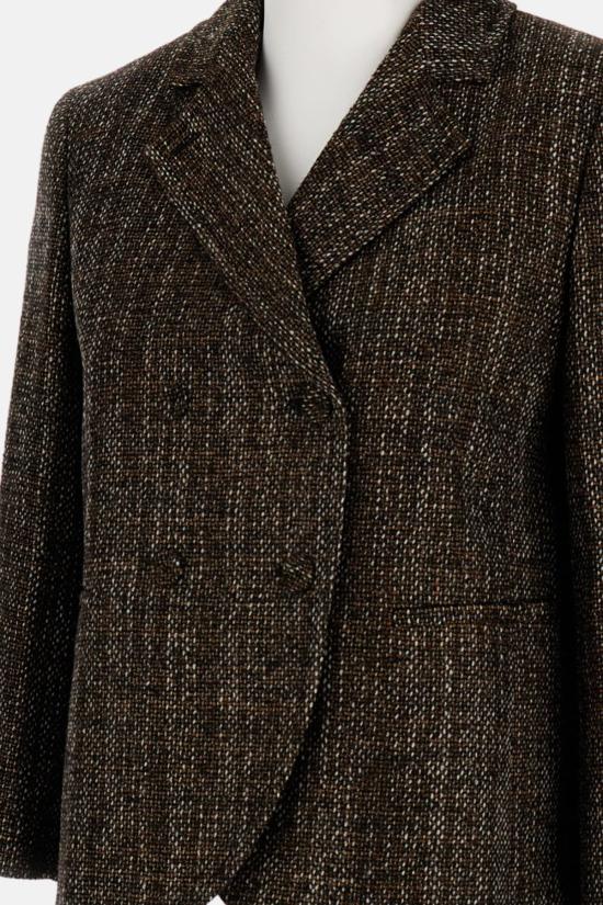  펜디 자켓 숏 더블 브레스트 울 재킷 브라운 - FENDI