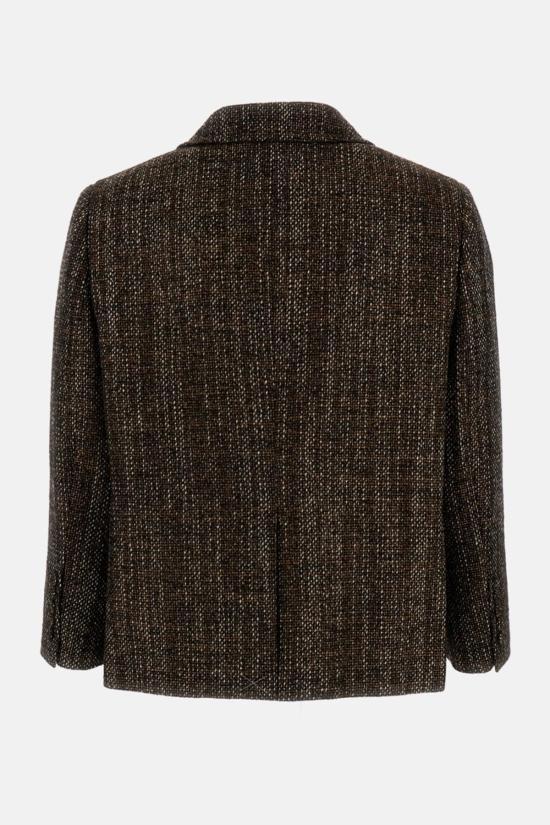  펜디 자켓 숏 더블 브레스트 울 재킷 브라운 - FENDI