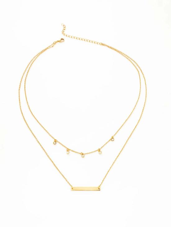  포스테리 목걸이/팬던트 포스터리 레이어드 젬 목걸이 - FOSTERIE