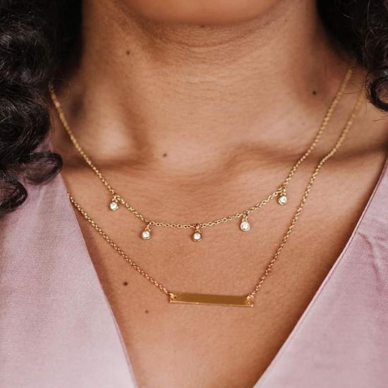  포스테리 목걸이/팬던트 포스터리 레이어드 젬 목걸이 - FOSTERIE