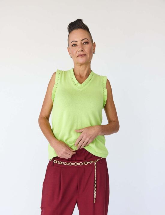  Lindsay Nicholas New York 스트레이트 팬츠 린지 니콜라스 뉴욕 페이크 라이즈  마룬 - OTHER BRANDS