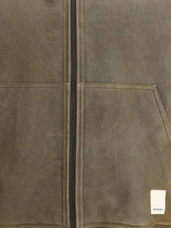  엠포리오 아르마니 봄버 자켓 가죽 봄버 재킷 - EMPORIO ARMANI