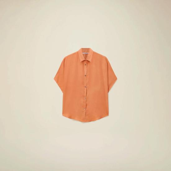  포망데레 블라우스 포망데르 실크  탠저린 - POMANDERE