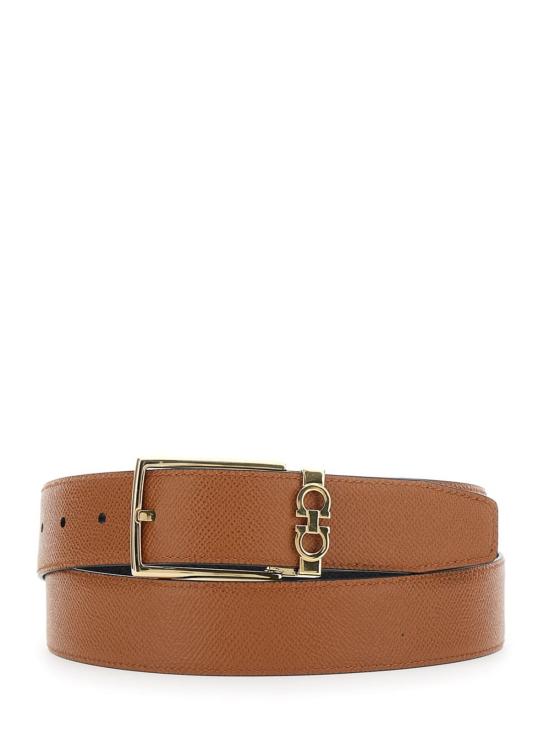  살바토레 페라가모 가죽 벨트 페라가모 리버서블 간치니 버클  블랙 - SALVATORE FERRAGAMO