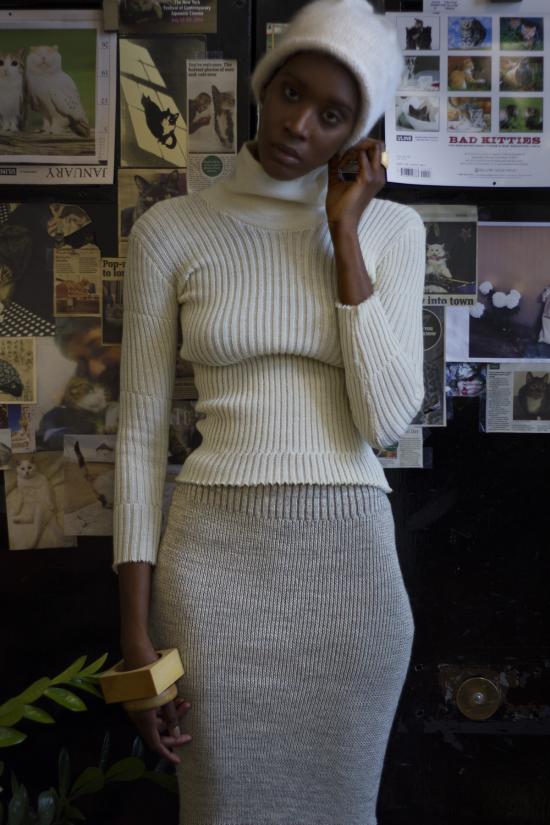  été noir 터틀넥 Été Noir 골지 경량  내추럴