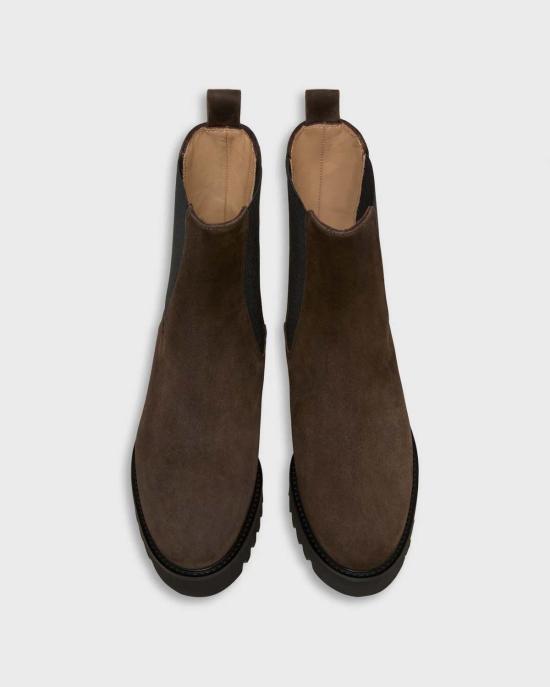  매쉬번 부츠 톨 러그 솔 첼시  초콜릿 스웨이드 - MASHBURN