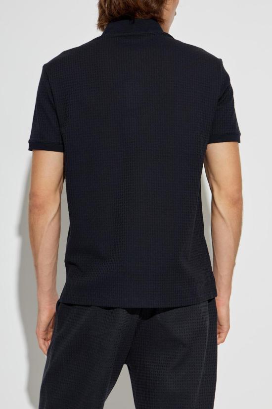  엠포리오 아르마니 폴로 티셔츠 코튼 폴로 셔츠 블루 - EMPORIO ARMANI