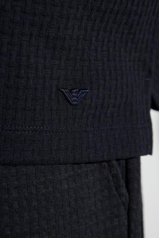  엠포리오 아르마니 폴로 티셔츠 코튼 폴로 셔츠 블루 - EMPORIO ARMANI