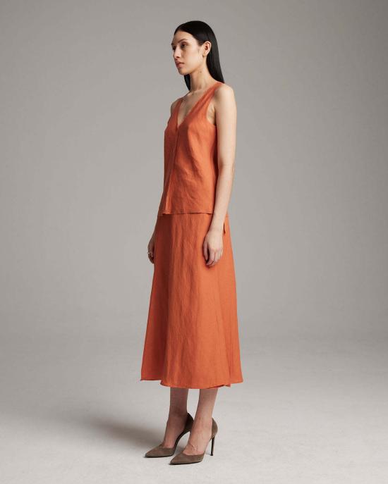  보즈 민소매 티셔츠 Voz 린넨 로우엣지 탱크탑 블랙/화이트 - VOZ