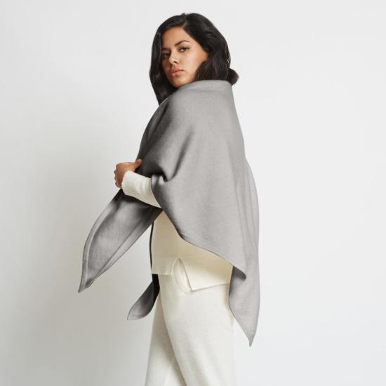  산티클레르 머플러/스카프 산티클러 안나 캐시미어 오버사이즈 트라이앵글 스카프 헤더 그레이 - SANTICLER