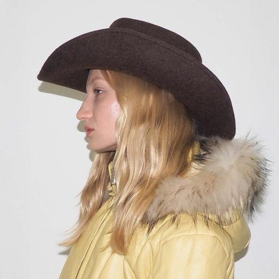  클라이드 모자 카우보이  브라운 멜란지 - CLYDE