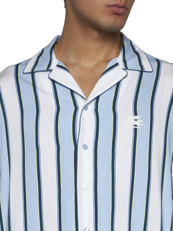  에트로 긴팔 셔츠 Etro 자수 비스코스 블렌드 셔츠 Rigato - ETRO