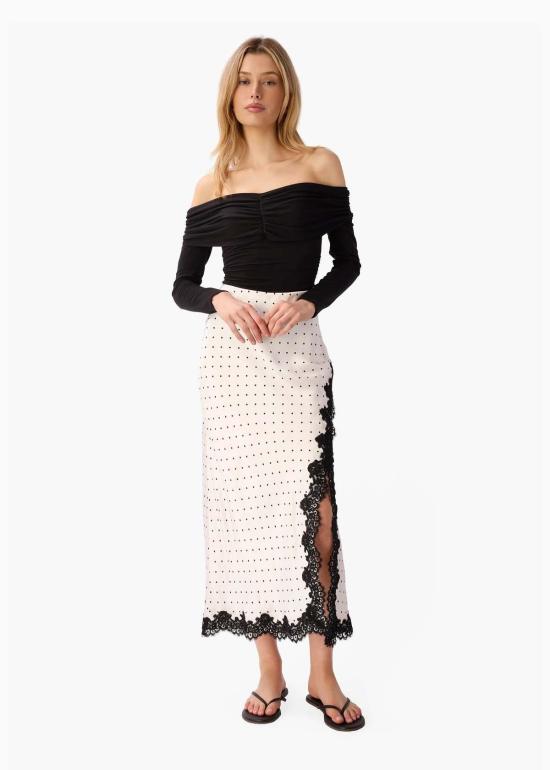  카미 뉴욕 롱 스커트 캐미 NYC 티건 스커트 핀 도트 - CAMI NYC