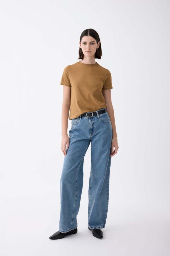  Outland denim 데님 팬츠 아웃랜드 데님 에이브릴 미드 슬라우치 와이드 진 헤리티지