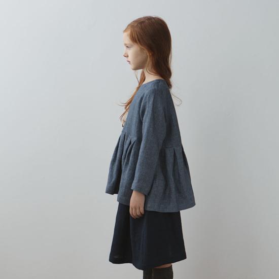  [키즈] Muku 트레이닝 상의 키즈 무쿠 플리츠  데님 블루 - OTHER BRANDS