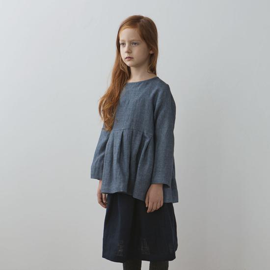  [키즈] Muku 트레이닝 상의 키즈 무쿠 플리츠  데님 블루