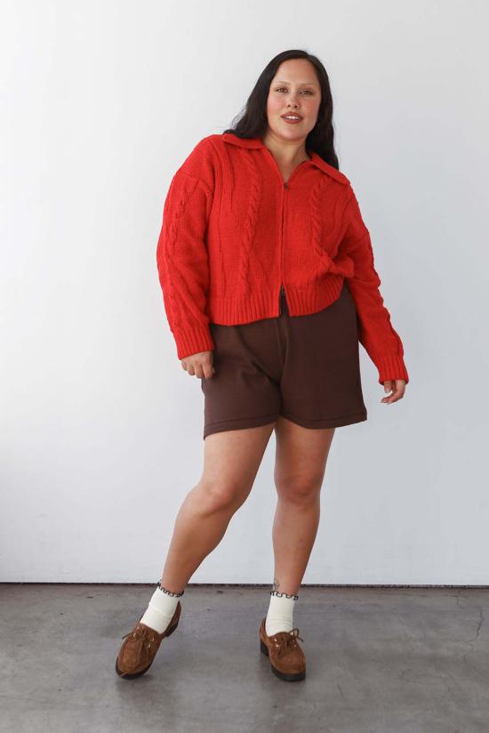  Noble 가디건 노블 브레이드 니트  파프리카 - OTHER BRANDS