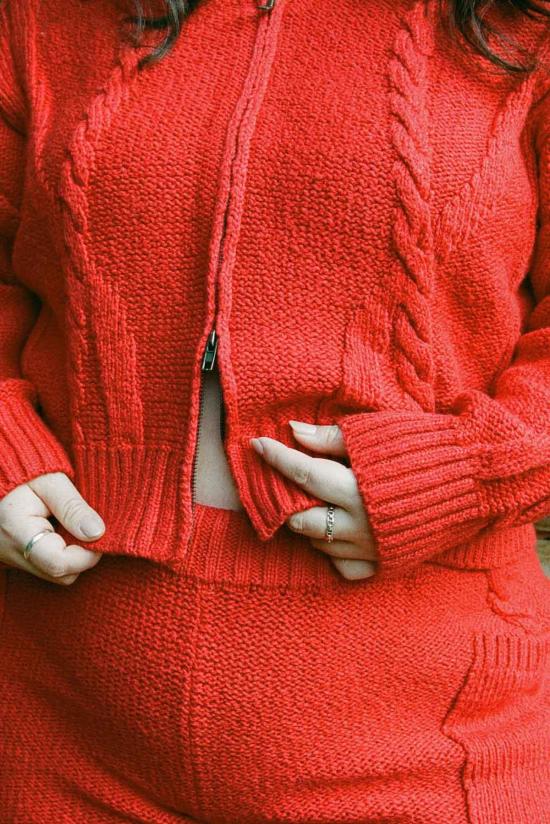  Noble 가디건 노블 브레이드 니트  파프리카 - OTHER BRANDS