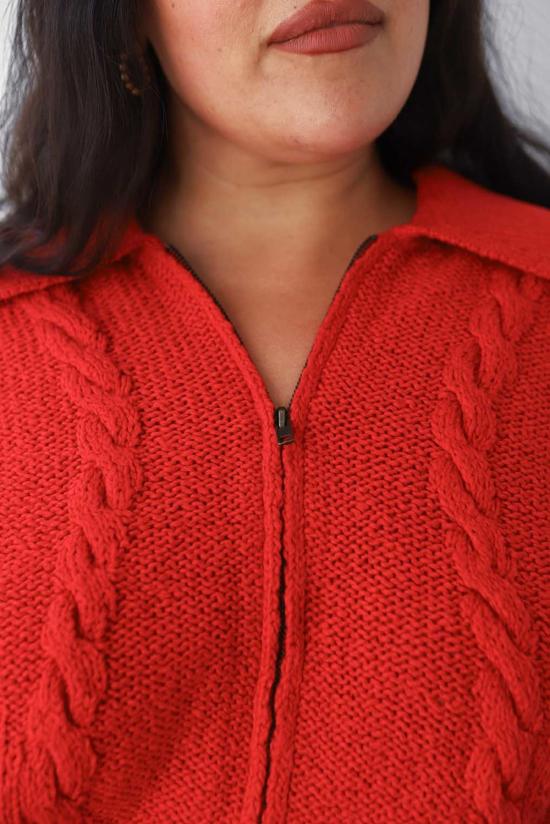  Noble 가디건 노블 브레이드 니트  파프리카 - OTHER BRANDS