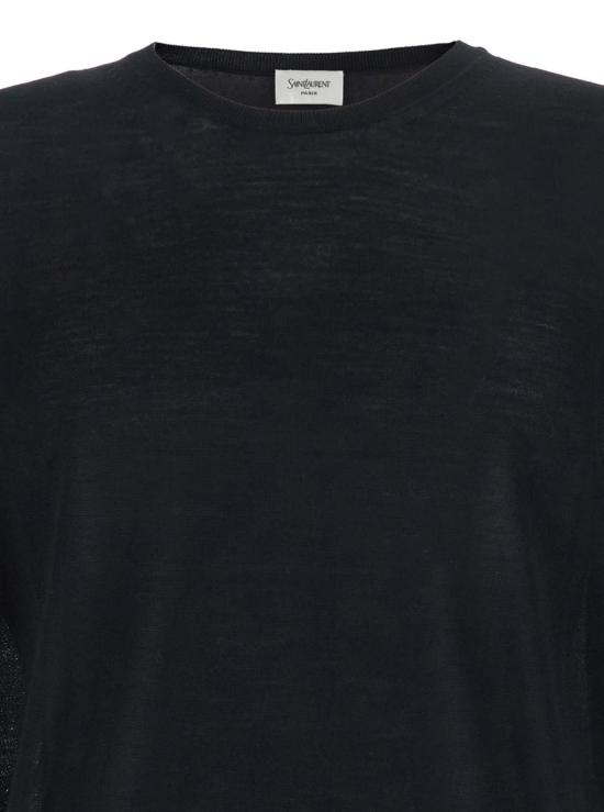  생로랑 스웨터 생 로랑 캐시미어 크루넥 , 카산드레 블랙 - SAINT LAURENT