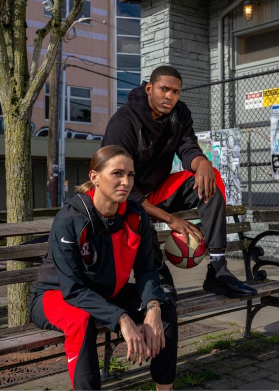  Guillermo Bravo 스트레이트 팬츠 유니섹스 기예르모 브라보 X 시애틀 대학교 조거 팬츠 블랙/레드