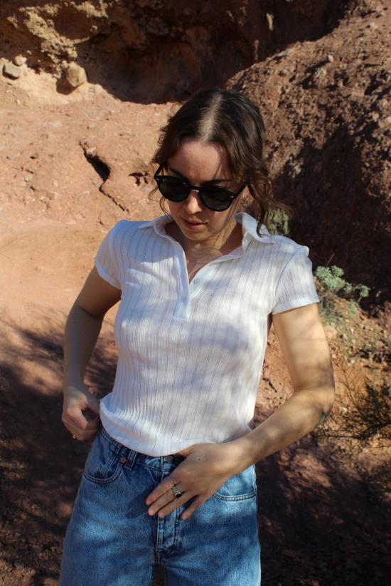  Angie Bauer 반팔 티셔츠 앤지 바우어 제인 탑 크림 - OTHER BRANDS