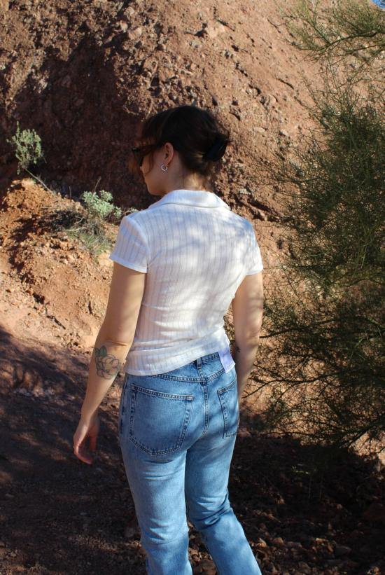  Angie Bauer 반팔 티셔츠 앤지 바우어 제인 탑 크림 - OTHER BRANDS