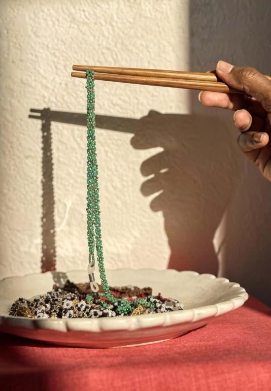  이키비 안경 그린 비즈 선글라스 체인 그린 - IKKIVI