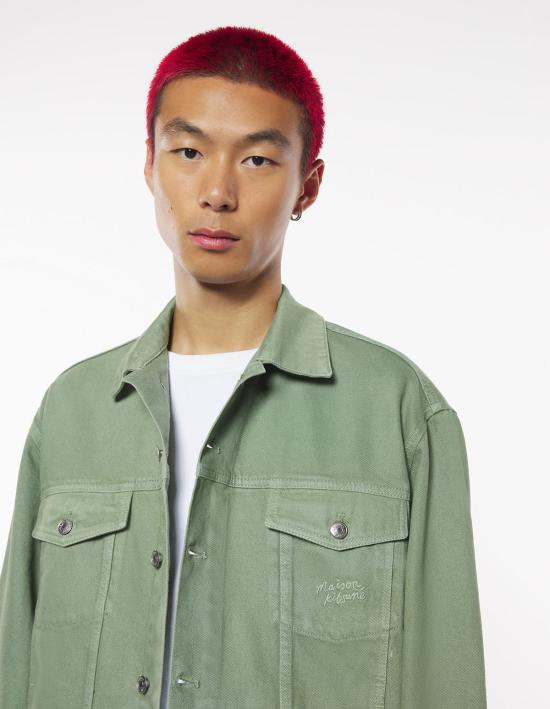  메종키츠네 자켓 메종 키츠네 트러커 재킷 터프 그린 - MAISON KITSUNE