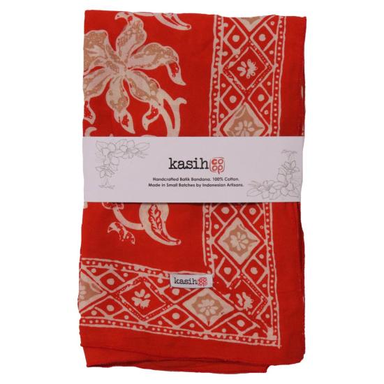  카시 코옵 머플러/스카프 Kasih Coop 라지 핸드 다이 바틱 반다나 - KASIH COOP