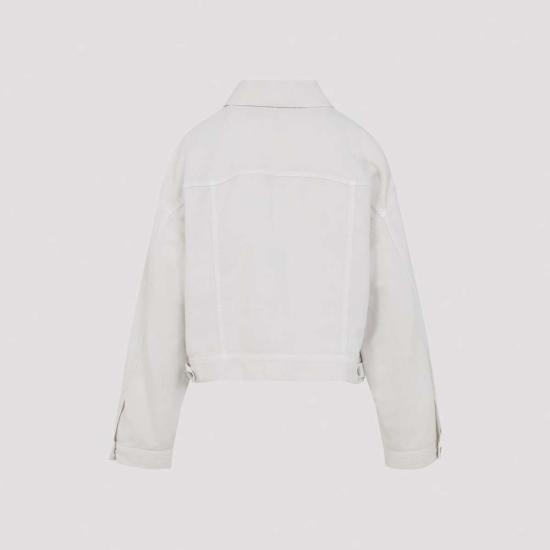  브루넬로 쿠치넬리 자켓 크롭 불 재킷 초크 - BRUNELLO CUCINELLI