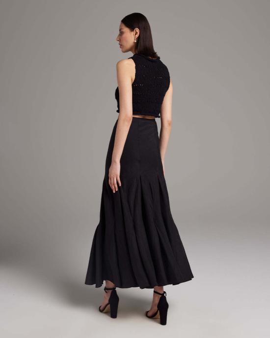  보즈 민소매 티셔츠 플람 니트 크롭탑 - VOZ