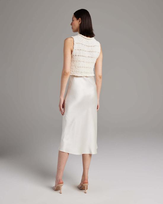  보즈 민소매 티셔츠 플람 니트 크롭탑 - VOZ