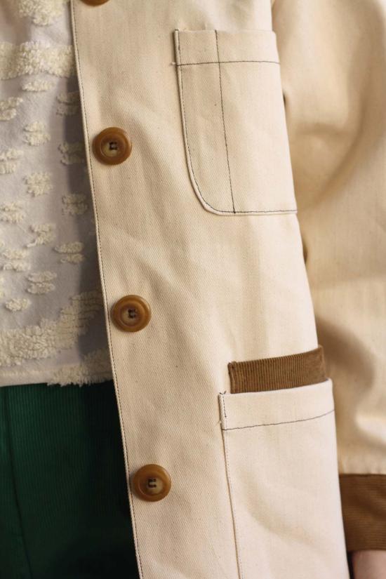  머틀 데님 자켓 로지 초어 재킷 아이보리 데님 - MYRTLE