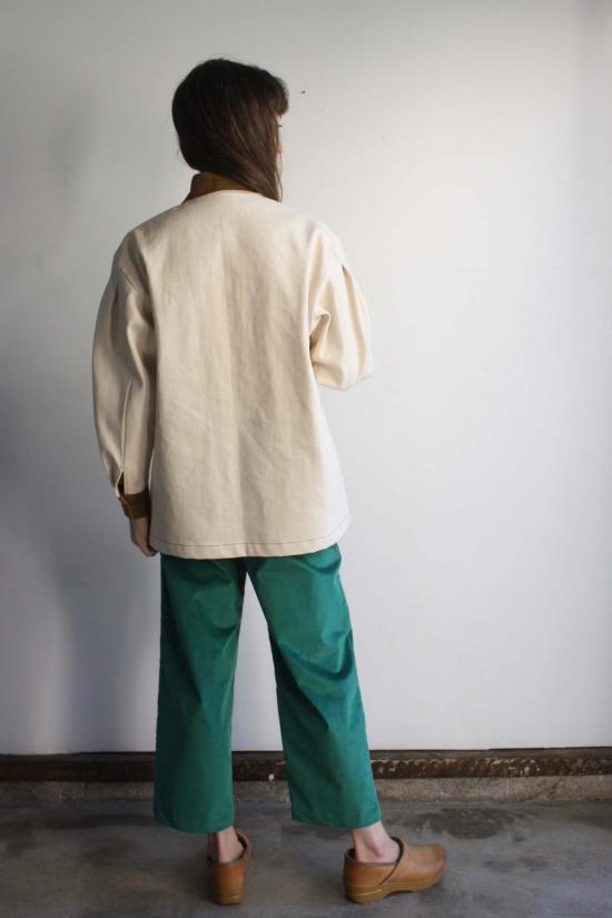  머틀 데님 자켓 로지 초어 재킷 아이보리 데님 - MYRTLE