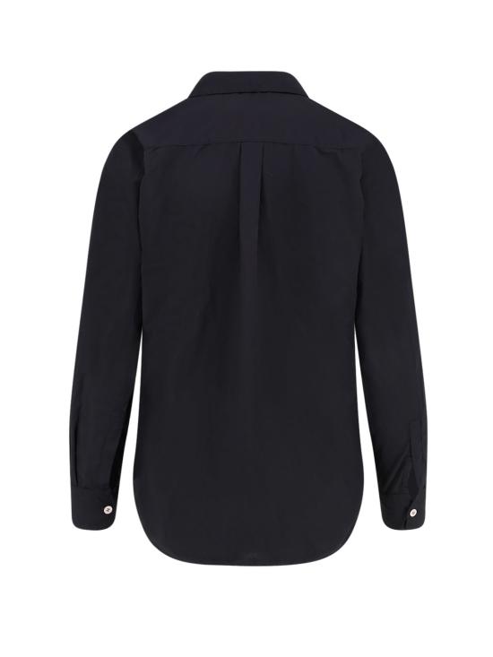  꼼데가르송 블라우스 Comme Des Garçons 플레이 러플 셔츠 블랙 - COMME DES GARCONS