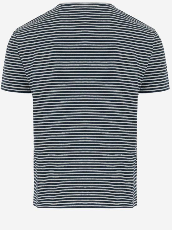  발렌티노 가라바니 반팔 티셔츠 발렌티노 로고 프린트 스트라이프 티셔츠 레드 - VALENTINO GARAVANI