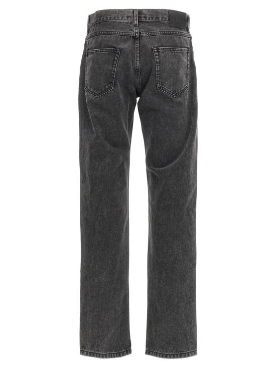  알렉산더 맥퀸 데님 팬츠 로고 태그 스트레이트 레그 진 블랙 - ALEXANDER MCQUEEN