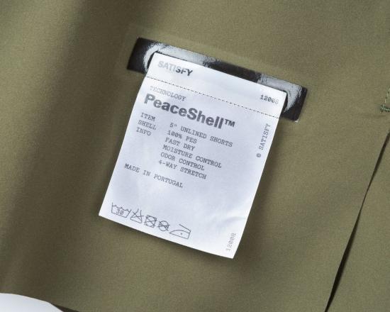  새티스파이 숏팬츠 Satisfy Peace Shell 5 안감 없는 짧은 올리브색 - SATISFY