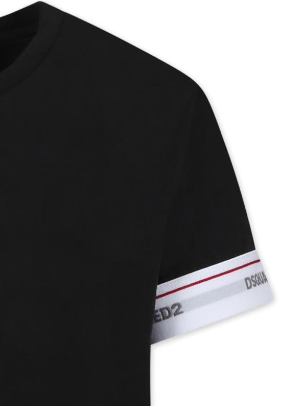  [키즈] 디스퀘어드2 트레이닝 상의 어린이용 Dsquared2 로고 티셔츠 블랙 - DSQUARED2
