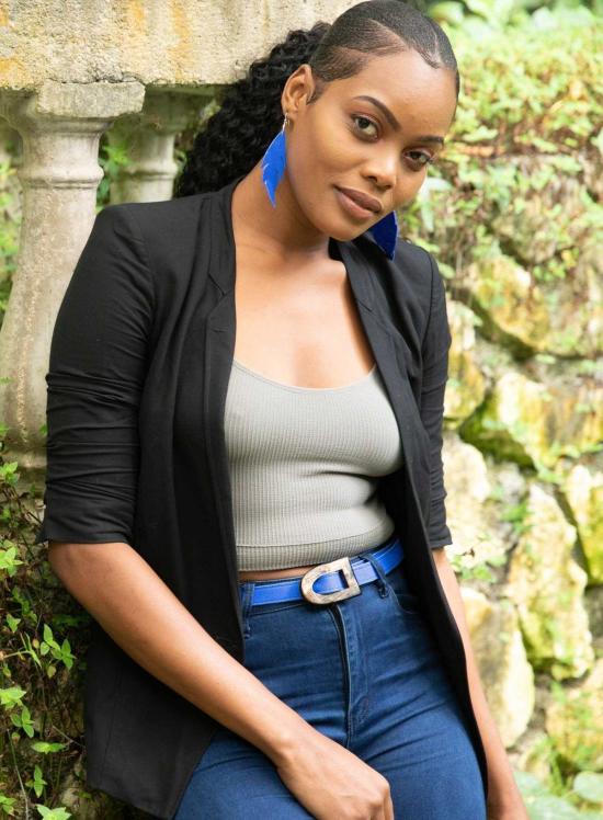  Deux Mains 레귤러 벨트 두 개의 뿔과 가죽  파란색 - DEUX MAINS