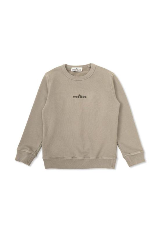  [키즈] 스톤 아일랜드 풀오버 로고 프린트 키즈 저지 스웨트셔츠 더스트