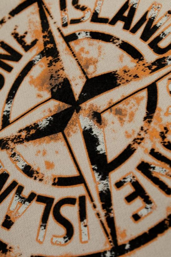  [키즈] 스톤 아일랜드 풀오버 로고 프린트 키즈 저지 스웨트셔츠 더스트 - STONE ISLAND