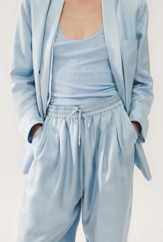  실크 런드리 스트레이트 팬츠 트윌 슬라우치 팬츠 스카이 - SILK LAUNDRY