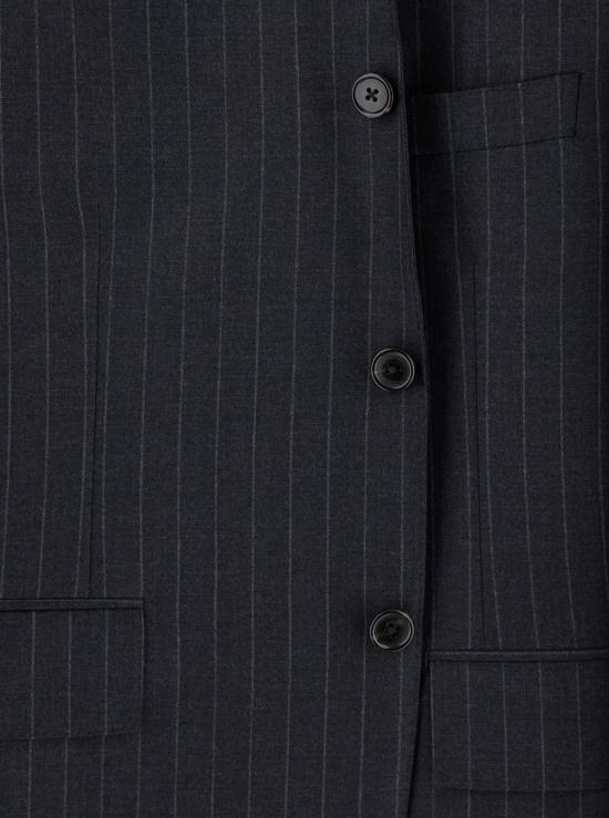  톰브라운 자켓 톰 브라운 그레이 핀스트라이프 싱글 브레스트 재킷 - THOM BROWNE