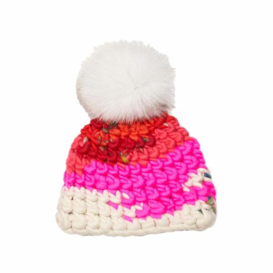  미샤램퍼트 모자 미샤 램퍼트 스타버스트 스크램블 비니 + 화이트 XL 폼폼 - MISCHA LAMPERT