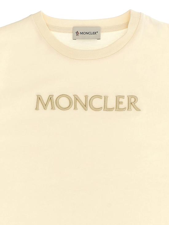  [키즈] 몽클레어 트레이닝 상의 몽클레르 로고 자수 아동용 티셔츠 (화이트) - MONCLER