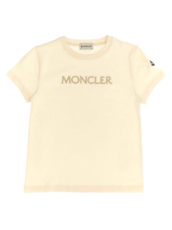  [키즈] 몽클레어 트레이닝 상의 몽클레르 로고 자수 아동용 티셔츠 (화이트)