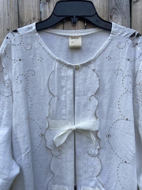  Kahle 라운지 웨어 칼레 자수 린넨 로브 - KAHLER OMAGGIO