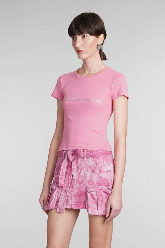  블루마린 반팔 티셔츠 티셔츠 로즈핑크 - BLUMARINE